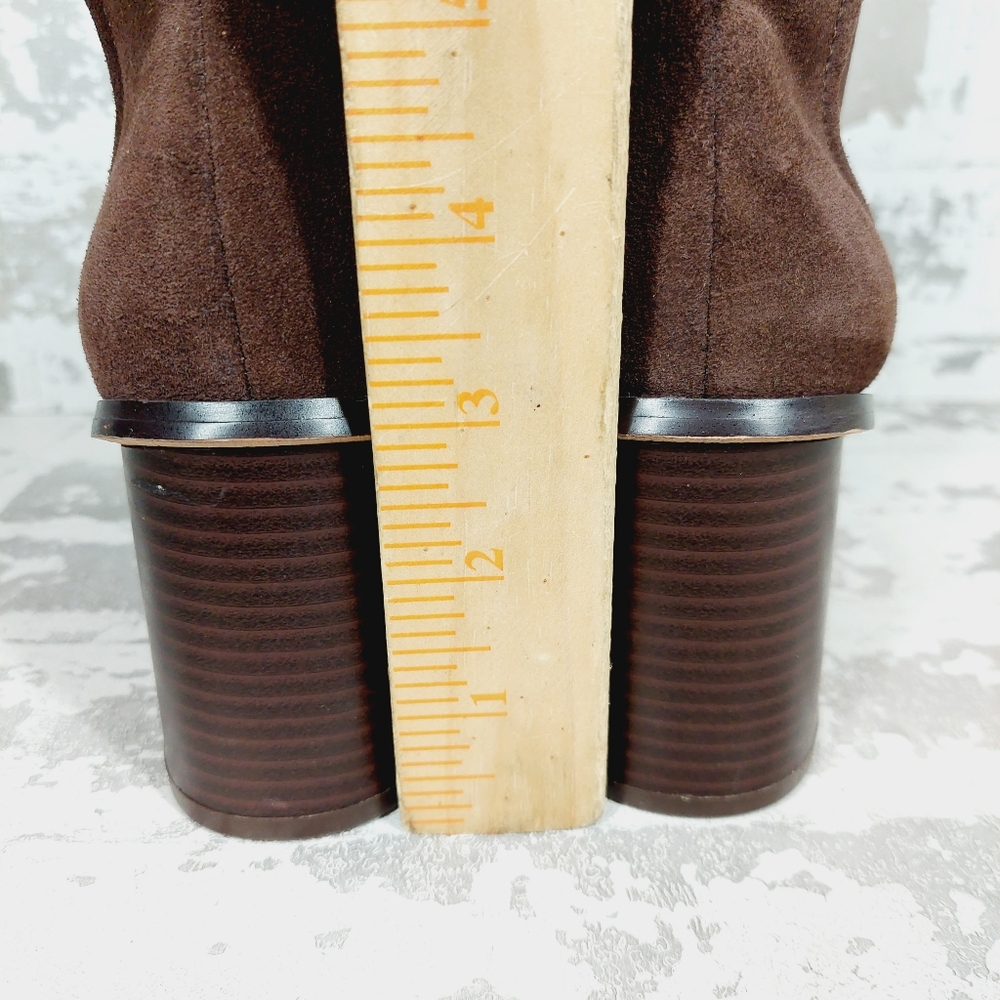 NEW Splendid Women's Marika Block Heel Suede Booties In Brown O149 - Picture 7 of 12